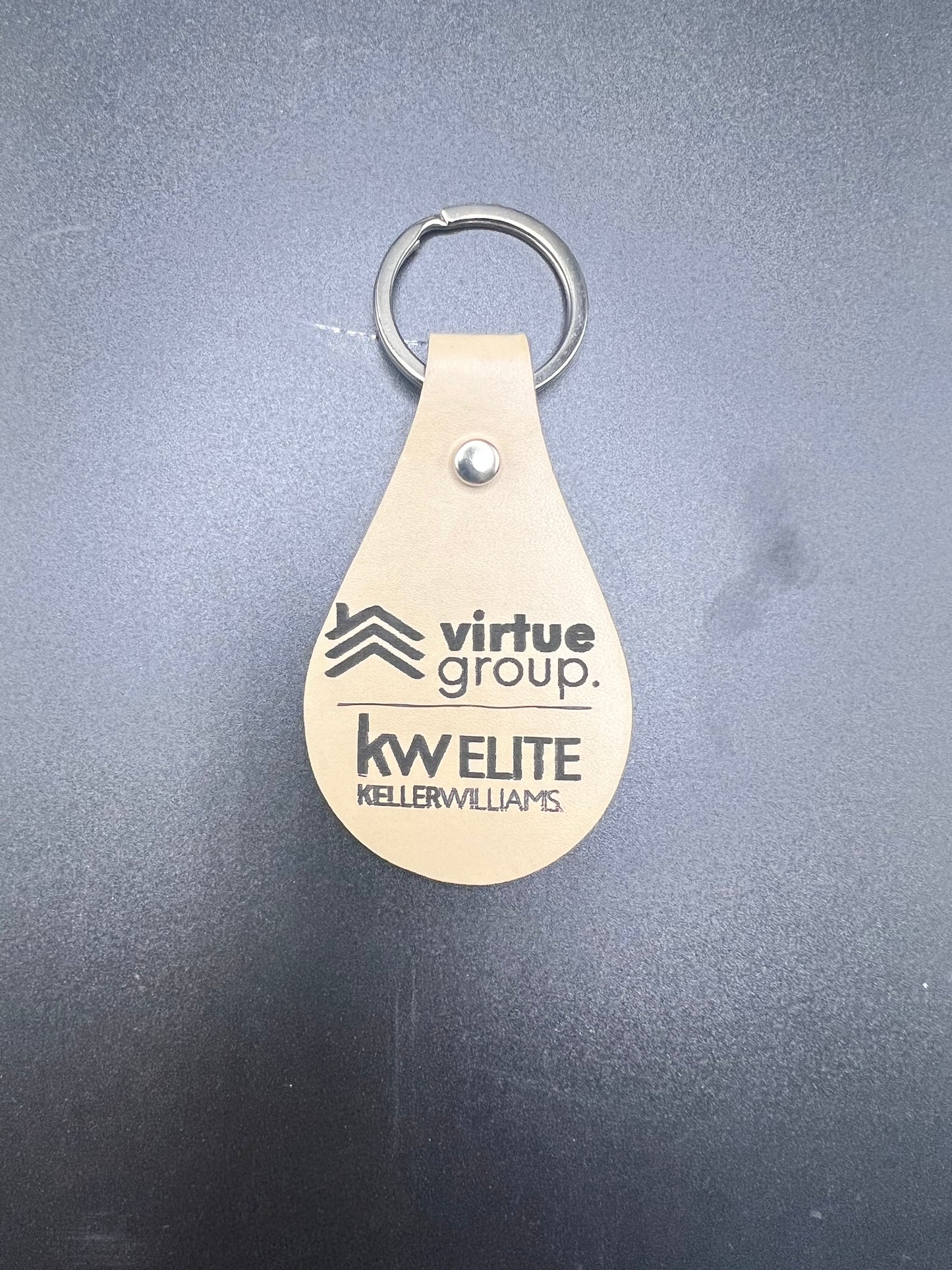 Set of 10: Personalized Engraved PU Leather Keychains