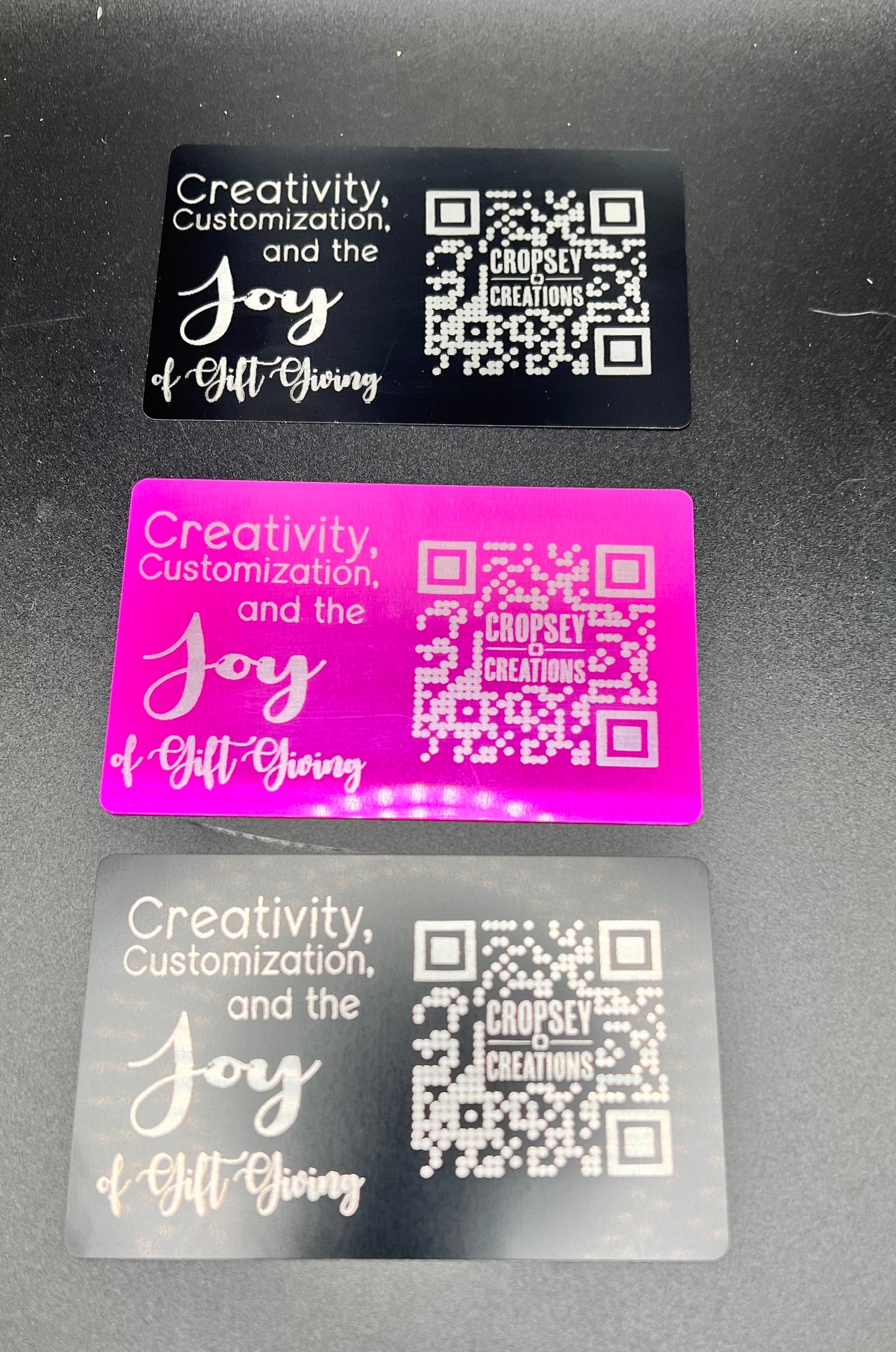 Set of 10: Custom Engraved Metal Business Cards