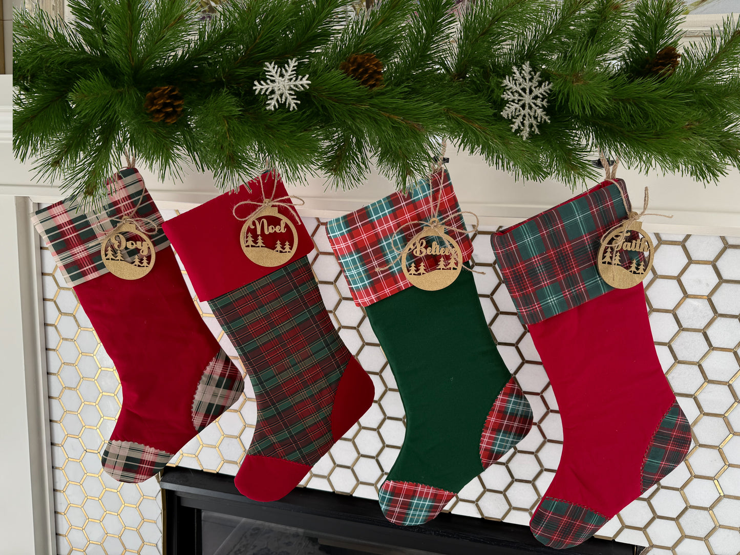 Traditional Plaid Christmas Stockings