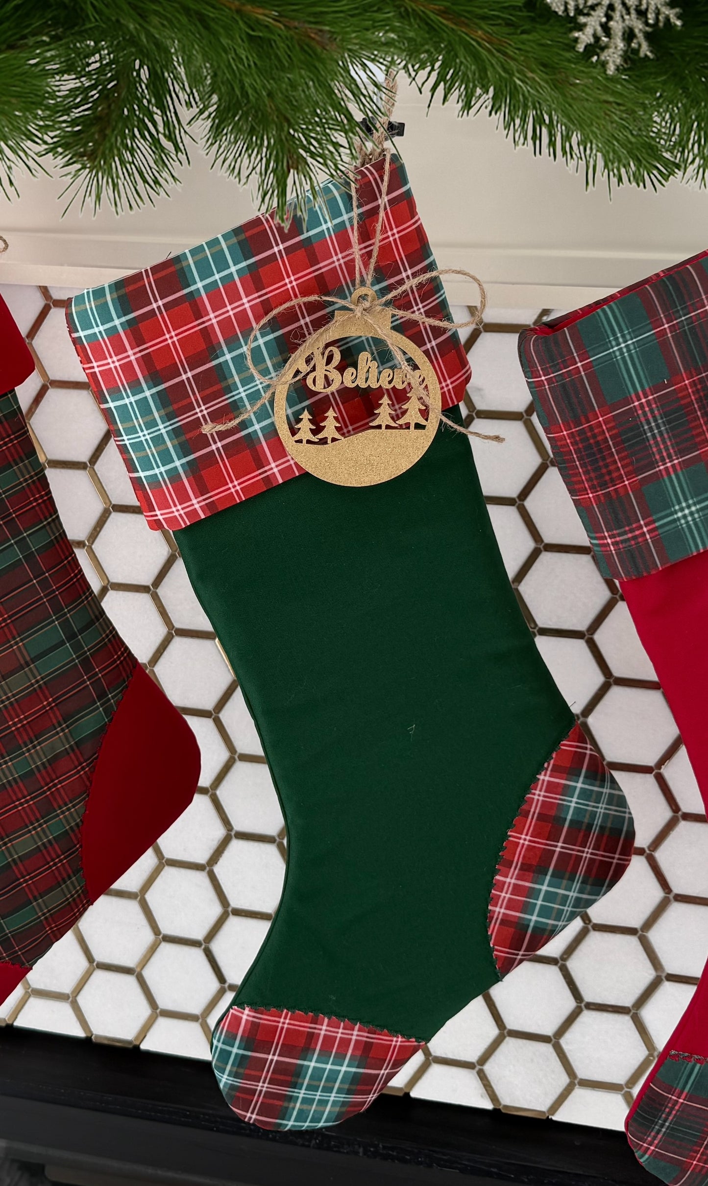 Traditional Plaid Christmas Stockings