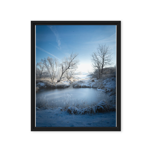 Framed canvas print Winter Lake