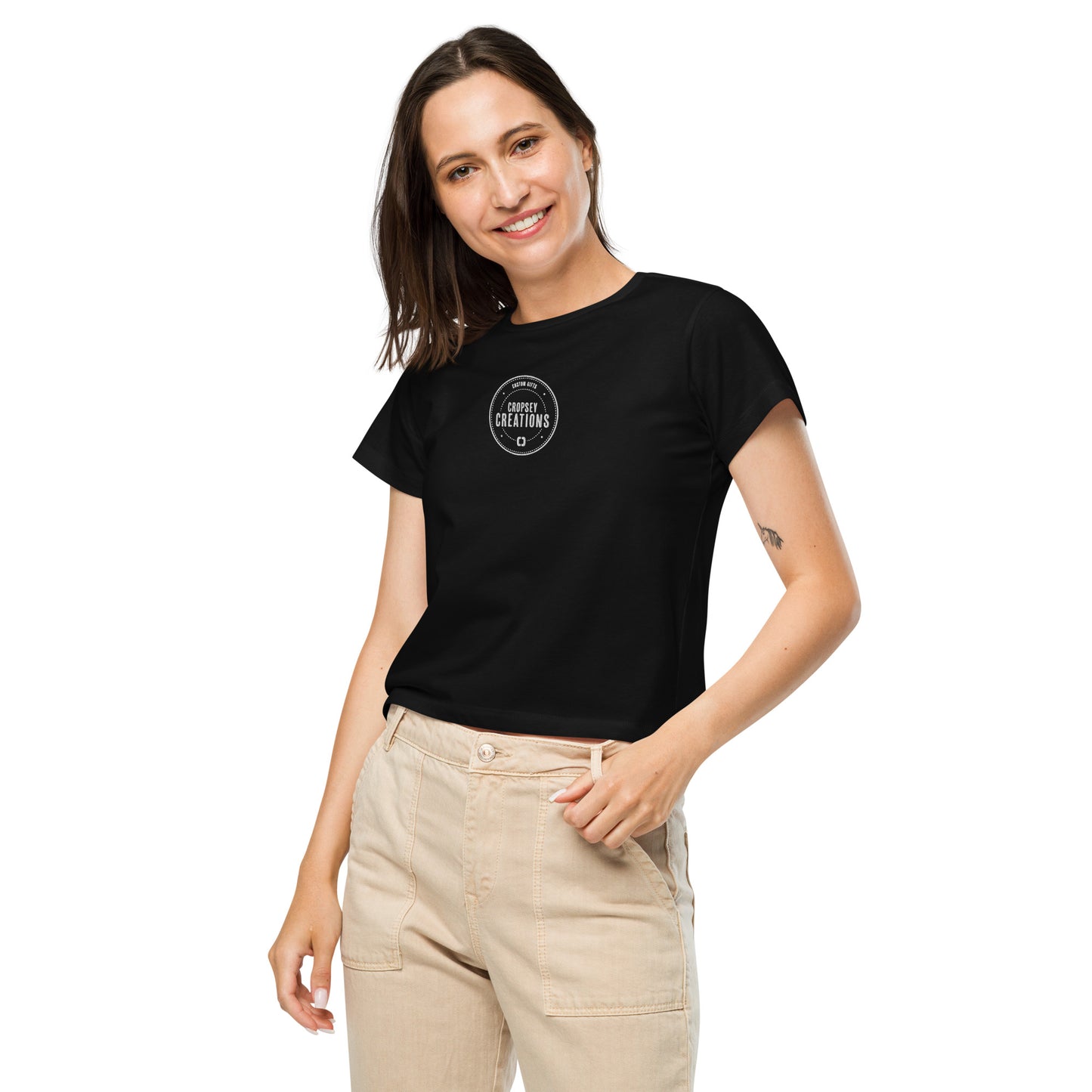 Custom logo Women’s high-waisted t-shirt